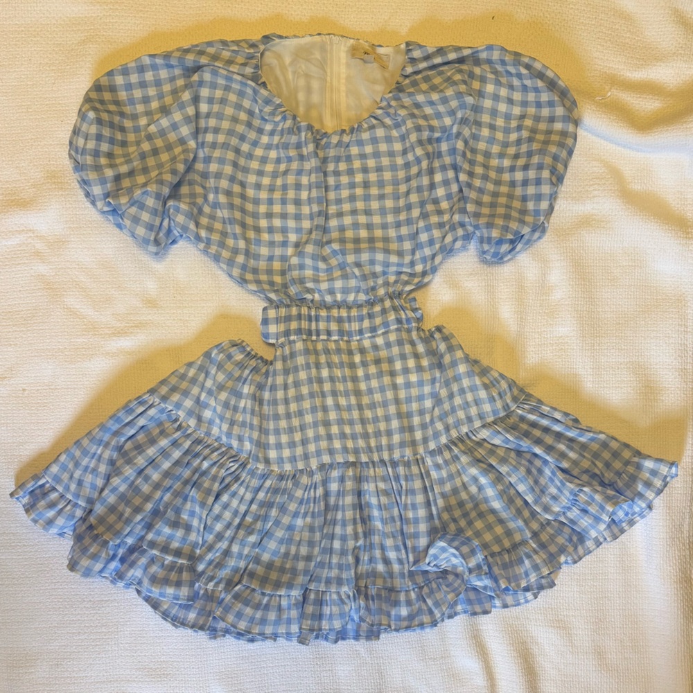 Blue Gingham Mini Dress